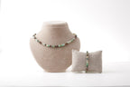 Certified Chrysoprase Natural Stone Necklace and Bracelet Set 4 mm