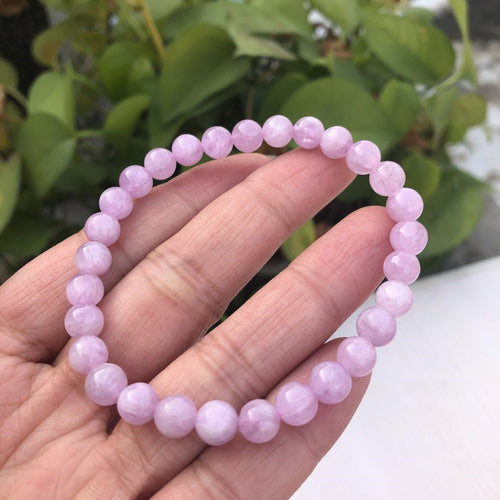 Certified Kunzite Natural Stone Bracelet 6 mm