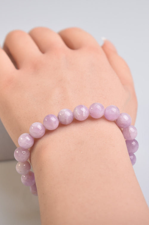 Certified Kunzite Natural Stone Bracelet 8 mm