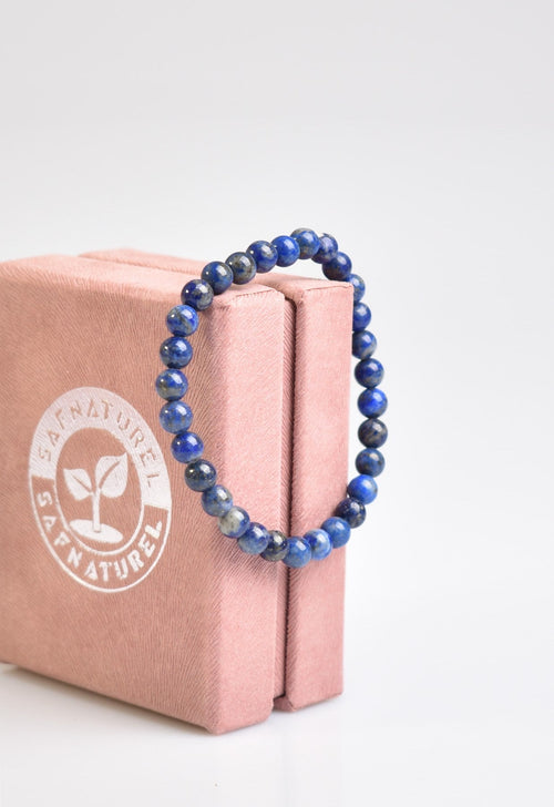 Certified Lapis Lazuli Natural Stone Bracelet 6 mm