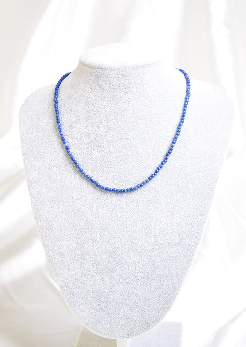 Certified Lapis Lazuli Natural Stone Necklace and Bracelet Set 4 mm