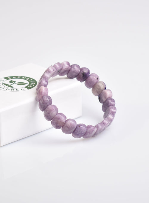 Certified Lepidolite 9x14 mm Natural Stone Bracelet