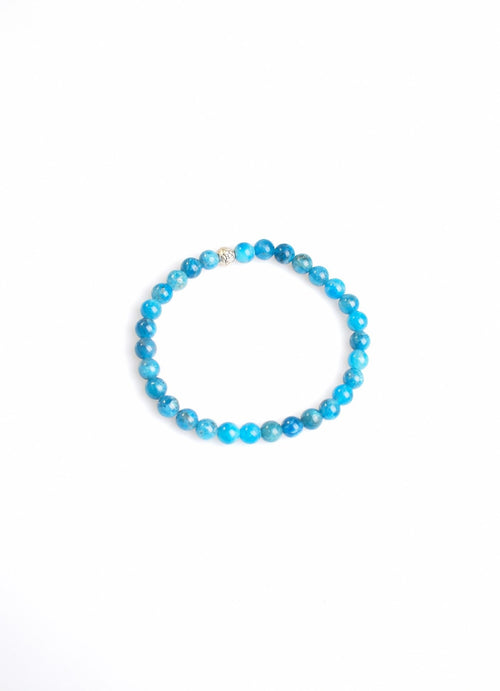 Certified Blue Apatite Natural Stone Bracelet 6mm