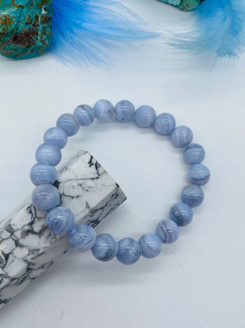 Certified Blue Lace Agate Bracelet 8MM