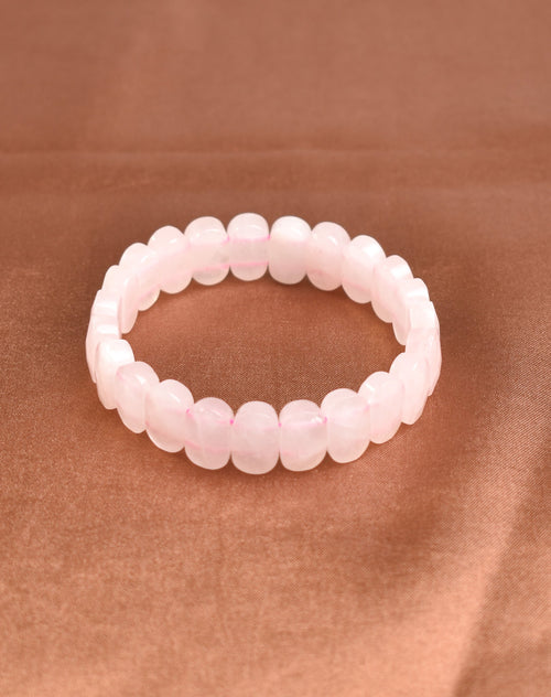 Certified Rose Quartz Natural Stone 9x14 mm Bracelet