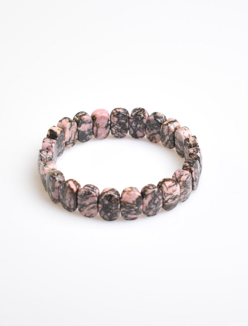 Certified Rodonit 9x14 mm Natural Stone Bracelet