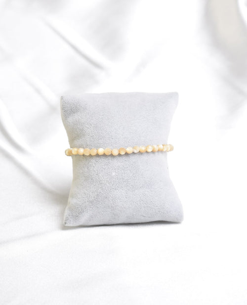 Certified Mother of Pearl Natural Stone Bracelet 4 mm