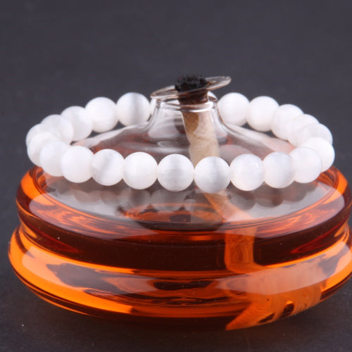 Certified Selenite Natural Stone Bracelet 8 mm