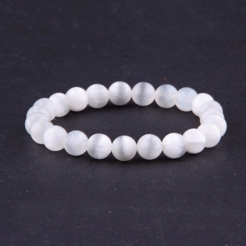 Certified Selenite Natural Stone Bracelet 8 mm