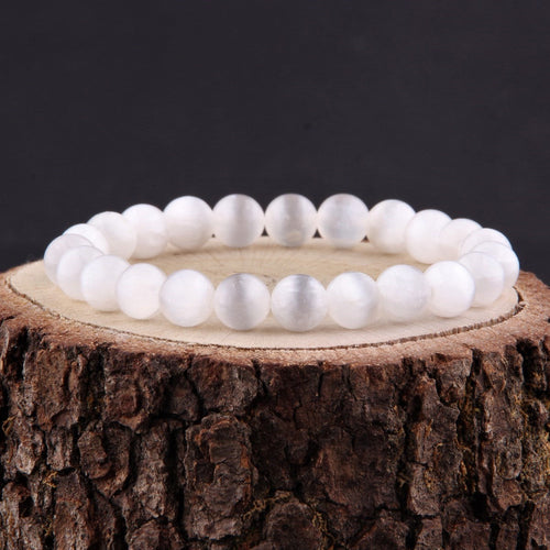 Certified Selenite Natural Stone Bracelet 8 mm