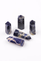 Certified Sodalite Natural Stone Obelisk Piece