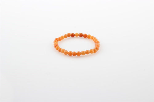 Certified Orange Aventurine Natural Stone Bracelet 6 mm