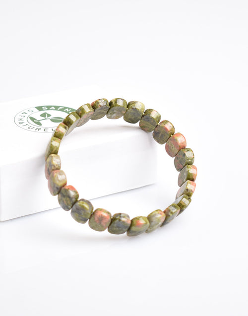 Certified Unakit 9x14 mm Natural Stone Bracelet