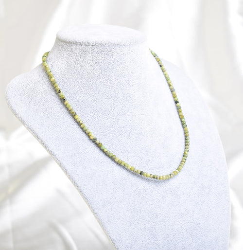 Certified Jade Natural Stone Necklace and Bracelet Set 4 mm