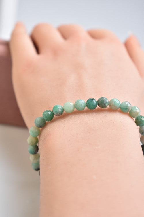 Certified Emerald Natural Stone 6 mm Bracelet