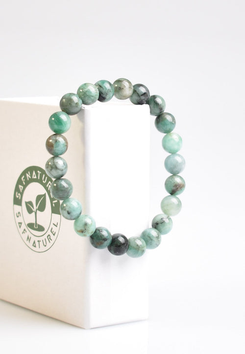 Certified Emerald Natural Stone 8 mm Bracelet