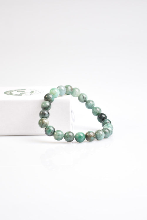 Certified Emerald Natural Stone 8 mm Bracelet