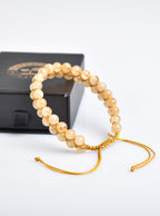 Citrine 6mm Double Row Macrame Natural Stone Bracelet