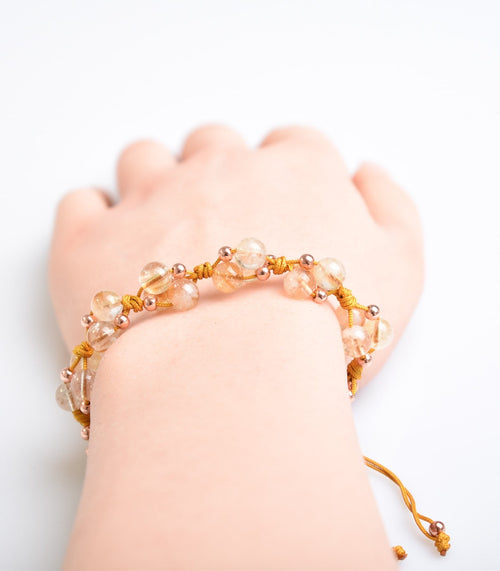 Citrine Triple Macrame Design Bracelet