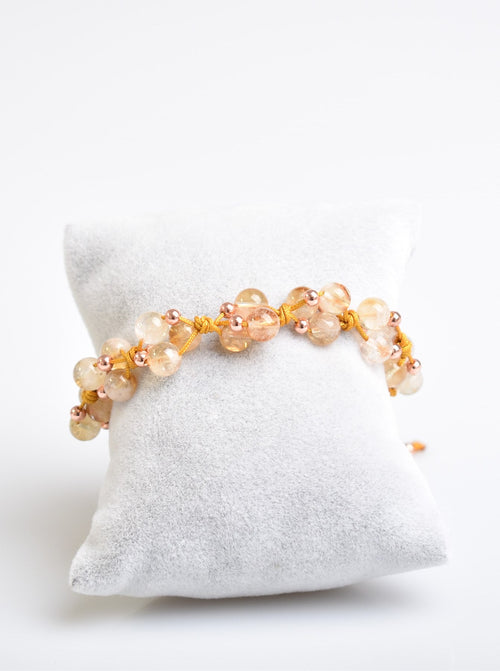 Citrine Triple Macrame Design Bracelet