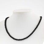 Black Tourmaline 6 mm String Natural Stone Necklace