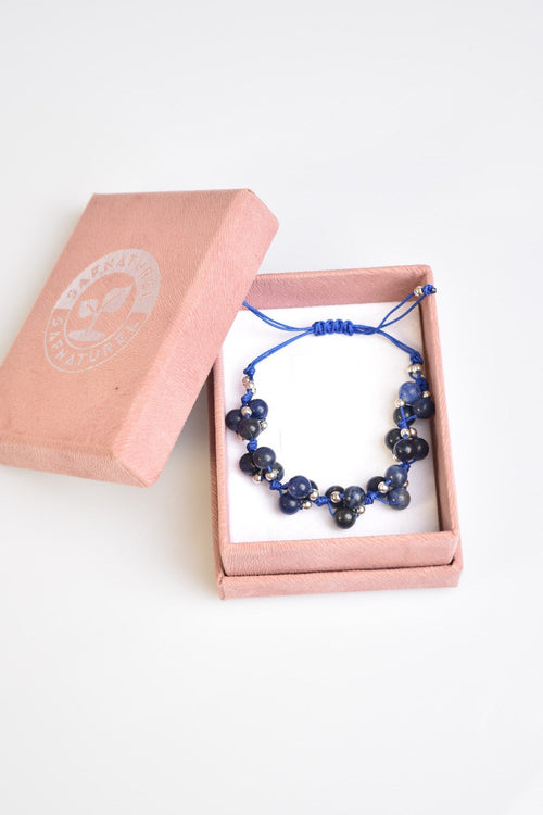 Sodalite Triple Macrame Special Design Bracelet 6 mm