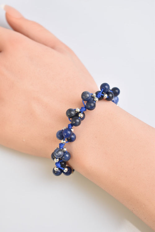 Sodalite Triple Macrame Special Design Bracelet 6 mm