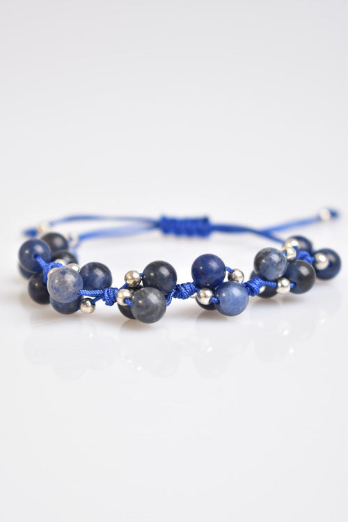 Sodalite Triple Macrame Special Design Bracelet 6 mm