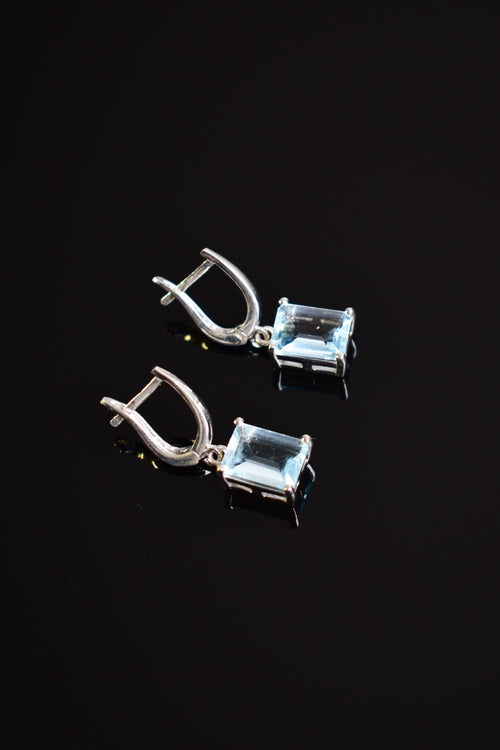 Topaz Natural Stone 925 Sterling Silver Earrings