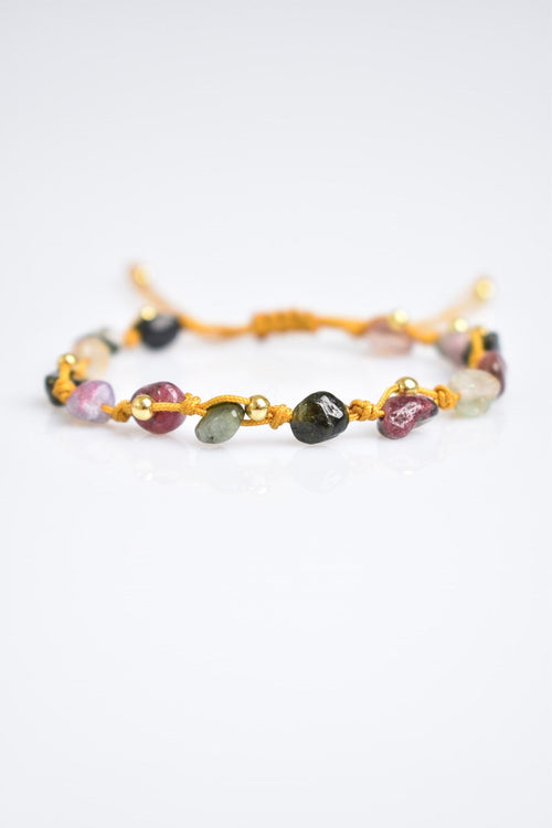 Tourmaline Natural Stone Macrame Bracelet