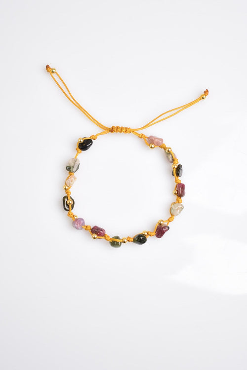 Tourmaline Natural Stone Macrame Bracelet