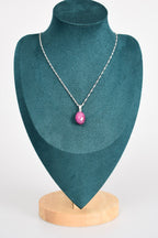 Ruby Natural Stone 925 Sterling Silver Necklace 