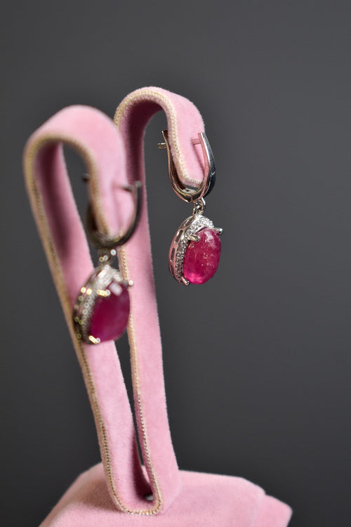 Ruby Natural Stone 925 Sterling Silver Earrings