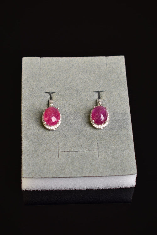 Ruby Natural Stone 925 Sterling Silver Earrings