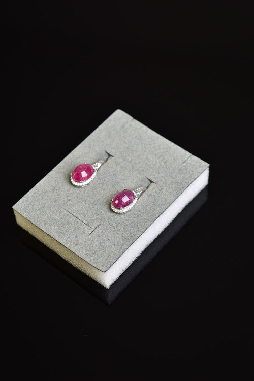 Ruby Natural Stone 925 Sterling Silver Earrings