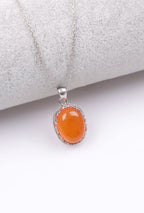 Yemen Agate Natural Stone 925 Sterling Silver Necklace