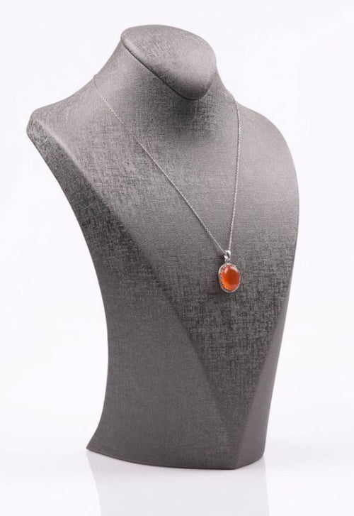 Yemen Agate Natural Stone 925 Sterling Silver Necklace