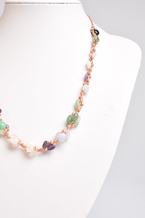 Cancer Natural Stone Macrame Necklace