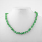 Green Aventurine 8 mm Knotted Natural Stone Necklace