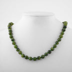 Jade 8 mm Knotted Natural Stone Necklace