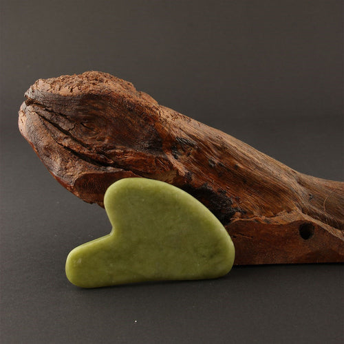 Jade Natural Stone Heart Face and Body Gua Sha Massager