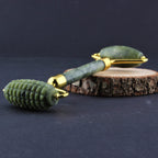 Jade Natural Stone Serrated Roller Massager 15 x 6 cm