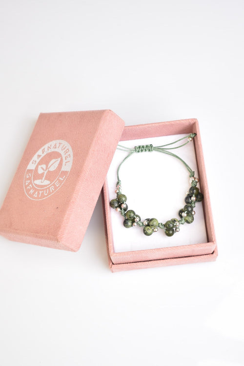 Jade Triple Macrame Special Design Bracelet 6 mm