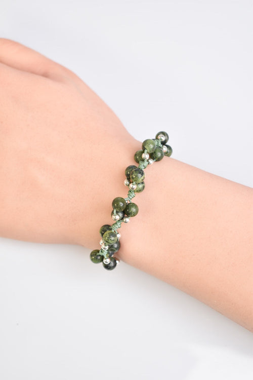 Jade Triple Macrame Special Design Bracelet 6 mm