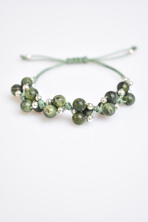 Jade Triple Macrame Special Design Bracelet 6 mm